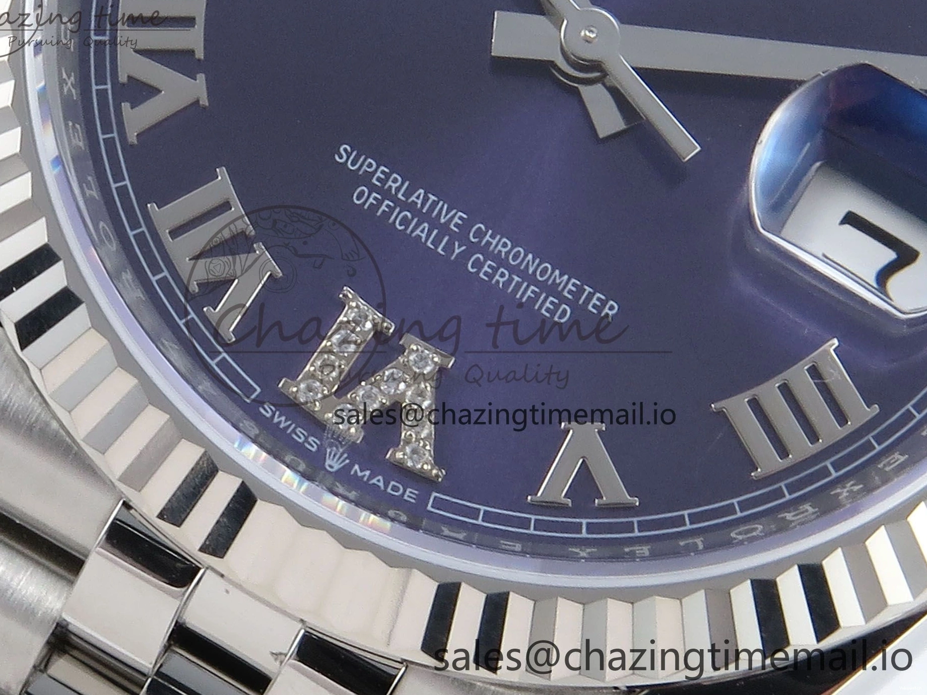 Purple Roman Edition 36 Diamonds DateJust on Bracelet A3235 Dial Jubilee Best EWEF 126234 0218